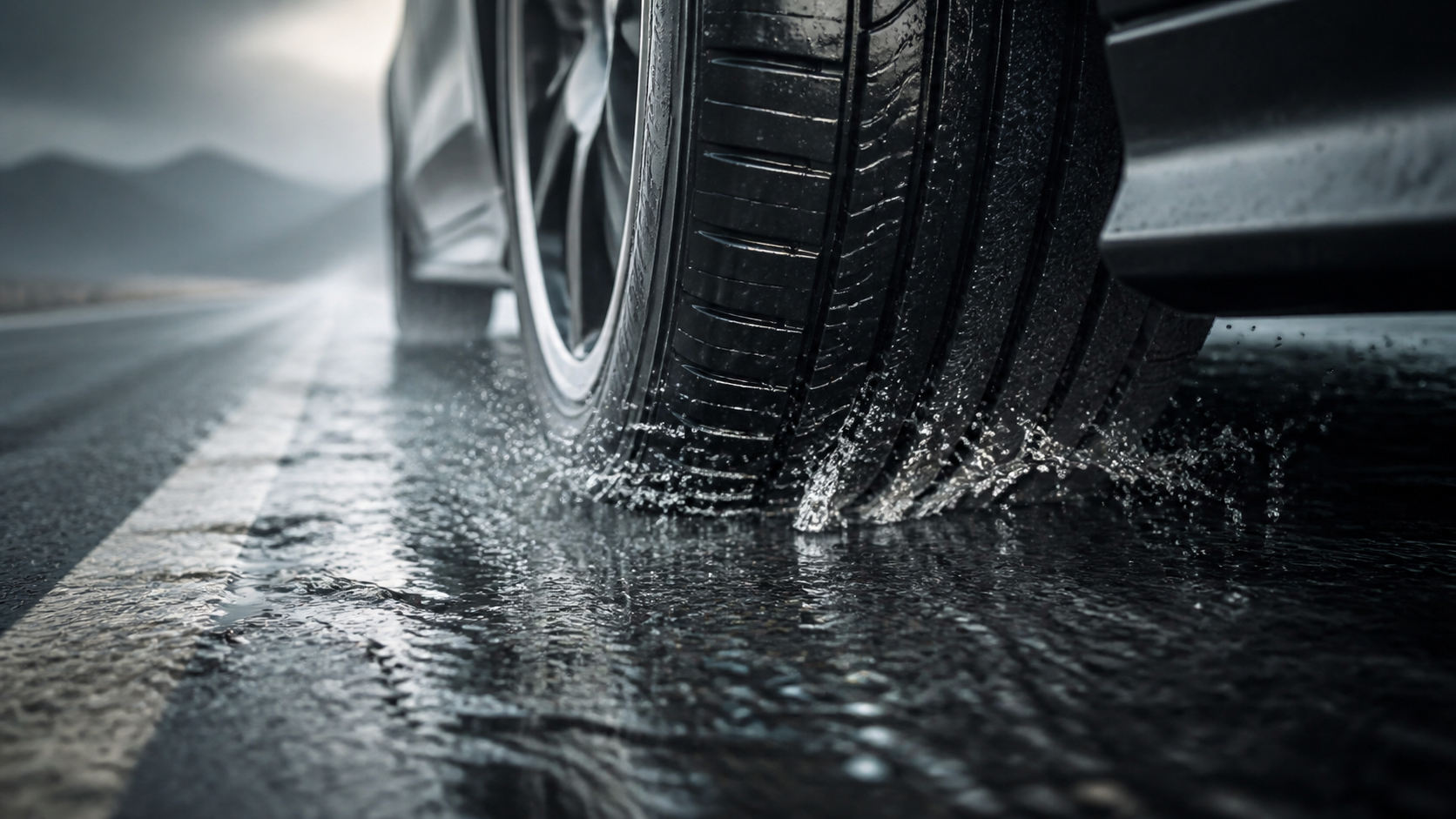 Mønster, temperatur og vandfilm afgør, om bilen bider eller flyder.